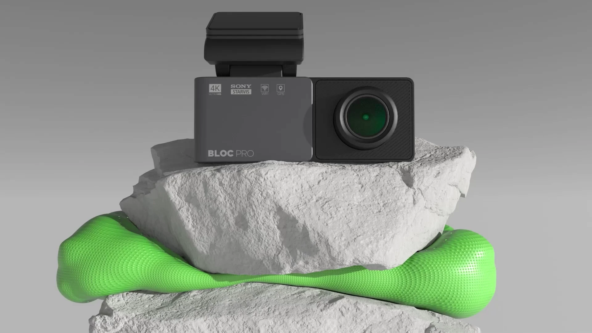 Bloc Pro car dash camera branding, product design, and 3D visualization by Meanwhile