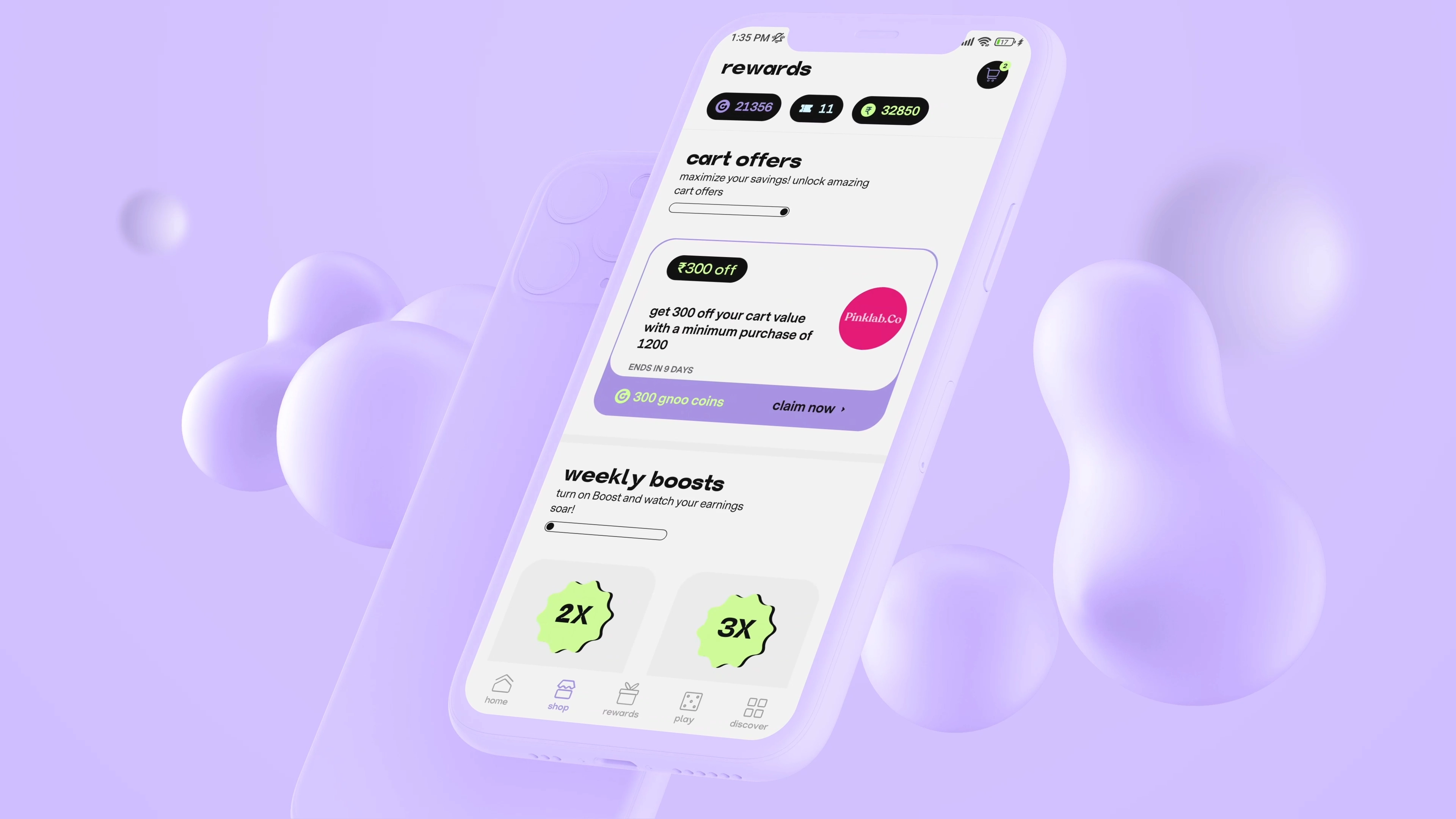 gnoo e-commerce brand identity, website, and app UI design by Meanwhile